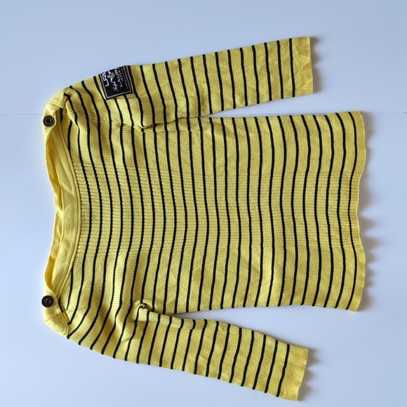 Lauren Ralph Lauren Tops - Lauren Ralph Lauren Womens Sweater Boatneck 3/4 Sleeve Stripe Yellow